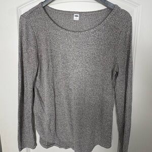 Old Navy Heather Gray Ribbed Knit Top